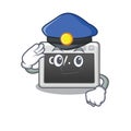 Command window Cartoon mascot performed as a Police officer