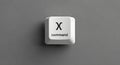 Command X keycap on gray background Royalty Free Stock Photo