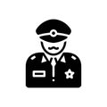 Black solid icon for Commander, patriot and people