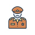 Color illustration icon for Commander, patriot and people