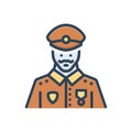 Color illustration icon for Commander, veteran and officer