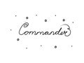 Commander phrase handwritten with a calligraphy brush. Order in French. Modern brush calligraphy. Isolated word black