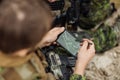 Commander of the Rangers paves the route on an electronic satnav