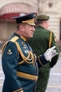 Commander of the 1st Guards Tank Army, Lieutenant General Sergey Kisel at the dress rehearsal of the Victory Parade in Moscow