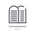 commandments outline icon. isolated line vector illustration from religion collection. editable thin stroke commandments icon on