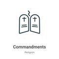 Commandments outline vector icon. Thin line black commandments icon, flat vector simple element illustration from editable