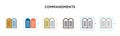 Commandments vector icon in 6 different modern styles. Black, two colored commandments icons designed in filled, outline, line and