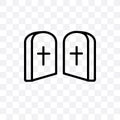 Commandments vector linear icon isolated on transparent background, Commandments transparency concept can be used for web and mobi