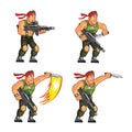Commando Knife Attack Game Sprite Royalty Free Stock Photo