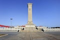 Commemoration monument at the Tiananmen Square, Beijing, China Royalty Free Stock Photo