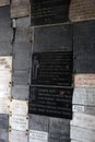 Commemoration plaques dedicated to Holy Virgin Mary inside the chapel of Our Lady of the Kamenita vrata Stone Gate in Zagreb,