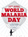 Commemoration Reminder with Fumigation like Shield for World Malaria Day, Vector Illustration