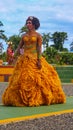 Manokwari, August 17, 2022, Fashion Show Competition for traditional clothes from various regions in Indonesia.