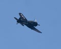 Commemorative Air Force\'s Douglas SBD Dauntless flying over Grand Lake, Oklahoma on July 4th, 2023.