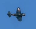 Commemorative Air Force\'s Douglas SBD Dauntless flying over Grand Lake, Oklahoma on July 4th, 2023.