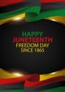 Commemorative banner with Juneteenth flag