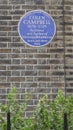 Commemorative Blue Plaque for the architect Colen Campbell 1676-1729. London, England, UK.