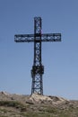 commemorative cross Mount Ventasso Reggio Emilia, in August with low water
