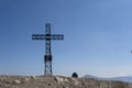 commemorative cross Mount Ventasso Reggio Emilia, in August with low water
