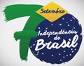 Design in Brush Stroke Style to Celebrate Brazil Independence Day, Vector Illustration