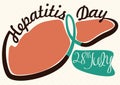 Commemorative Design for Hepatitis Day in July 28, Vector Illustration