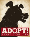 Commemorative Design Promoting Dogs Adoption during Stray Dog Day Celebration, Vector Illustration