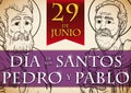 Commemorative Design for Solemnity of Saints Peter and Paul, Vector Illustration