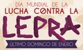 Design made with Bacillus for World Leprosy Day in Spanish, Vector Illustration
