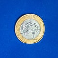 Commemorative `One Real` brazilian coin - Paralympic Athletics - Olympics games `Rio 2016` Royalty Free Stock Photo