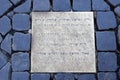 Commemorative plaque on Campo dei Fiori in Rome, denotes the place where Giordano Bruno was burnt Royalty Free Stock Photo