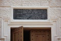 Commemorative plaque on the facade of Sapieha Palace in Vilnius Royalty Free Stock Photo