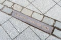 Commemorative plaque marking former border Berlin Wall