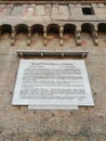 commemorative plaque in Neptun\'s Square of the 1918 war victory bulletin