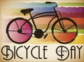 Colorful Design with Bike to Commemorate the Bicycle Day, Vector Illustration