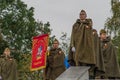 A commemorative rally as part of the reconstruction of the battle of World war 2 near Moscow.