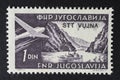 Commemorative stamp with the image of the natural park of Derdap