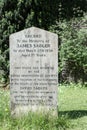 Commemorative tombstone of James Sadler Royalty Free Stock Photo
