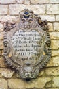 Wall plaque in Malmesbury Abbey, Wiltshire