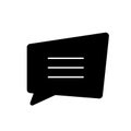 Comment box black glyph icon