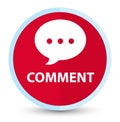 Comment (conversation icon) flat prime red round button