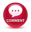 Comment (conversation icon) glassy pink round button