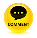 Comment (conversation icon) glassy yellow round button