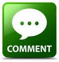 Comment (conversation icon) green square button Royalty Free Stock Photo