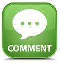 Comment (conversation icon) special soft green square button Royalty Free Stock Photo