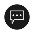 Comment icon flat black round button vector illustration Royalty Free Stock Photo