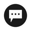 Comment icon flat black round button vector illustration Royalty Free Stock Photo
