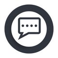 Comment icon flat vector round button clean black and white design concept isolated illustration Royalty Free Stock Photo