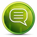 Comment icon spring bright natural green round button illustration Royalty Free Stock Photo