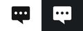 Comment icon linear graphics set vector in black Royalty Free Stock Photo