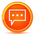 Comment icon natural orange round button Royalty Free Stock Photo